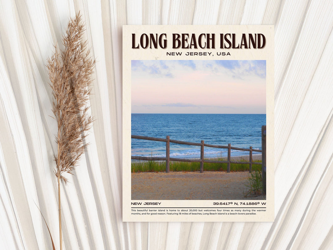 Long Beach Island Vintage Wall Art, New Jersey, USA