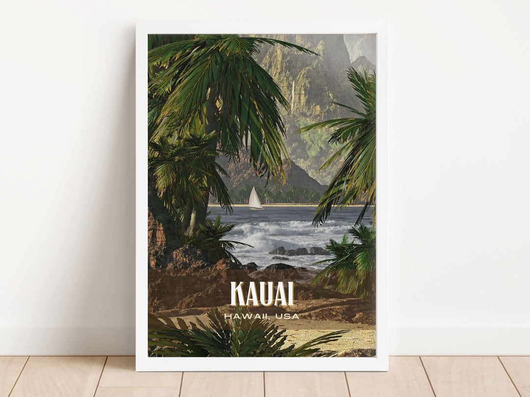 Kauai Retro Wall Art, Hawaii, USA