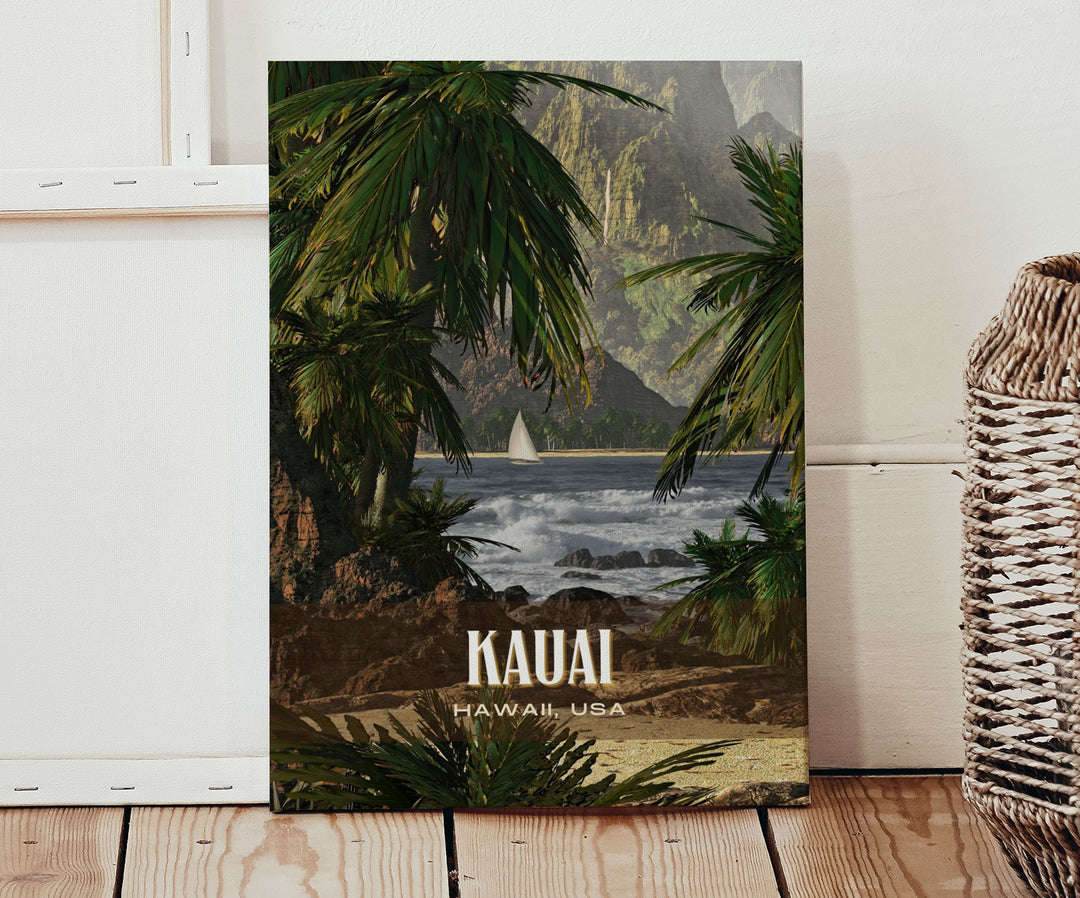 Kauai Retro Wall Art, Hawaii, USA