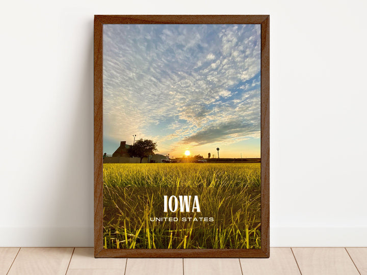 Iowa Retro Wall Art, USA