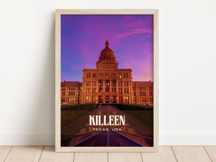 Killeen Retro Wall Art, Texas, USA