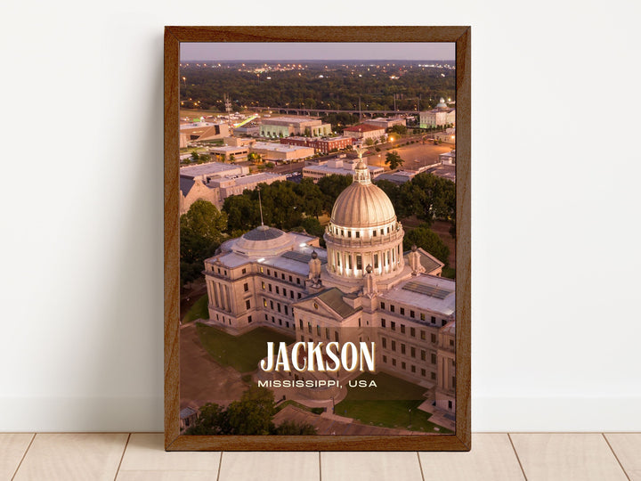 Jackson Retro Wall Art, Mississippi, USA