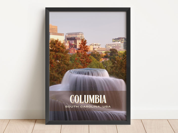 Columbia Retro Wall Art, South Carolina, USA