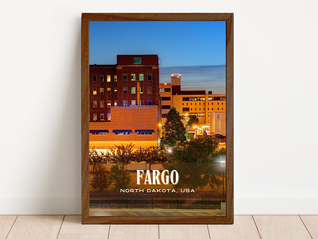 Fargo Retro Wall Art, North Dakota, USA