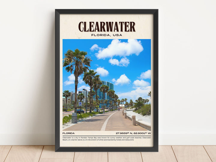 Clearwater Vintage Wall Art, Florida, USA