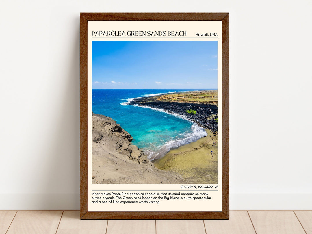 Papakōlea Green Sands Beach Wall Canvas, USA