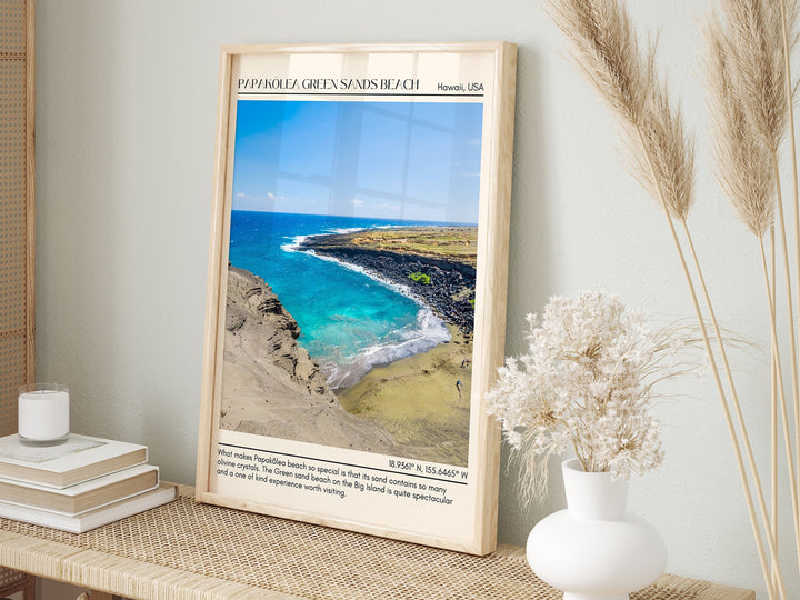 Papakōlea Green Sands Beach Wall Canvas, USA