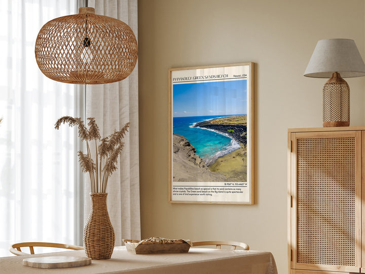 Papakōlea Green Sands Beach Wall Canvas, USA