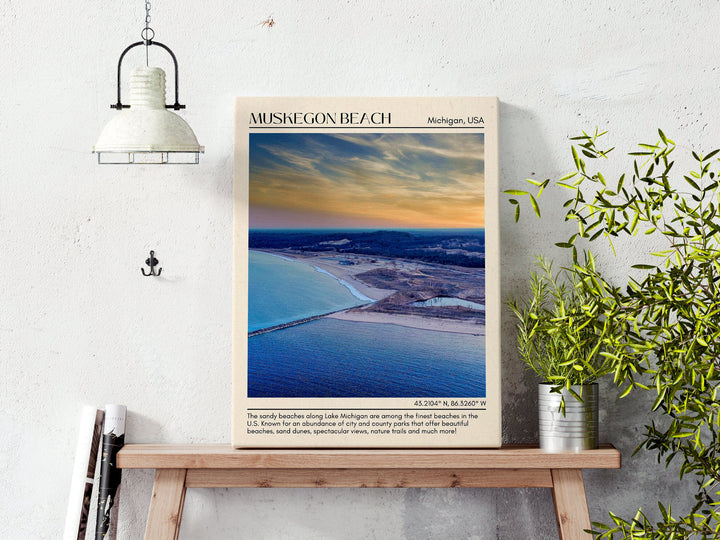 Muskegon Beach Wall Canvas, USA