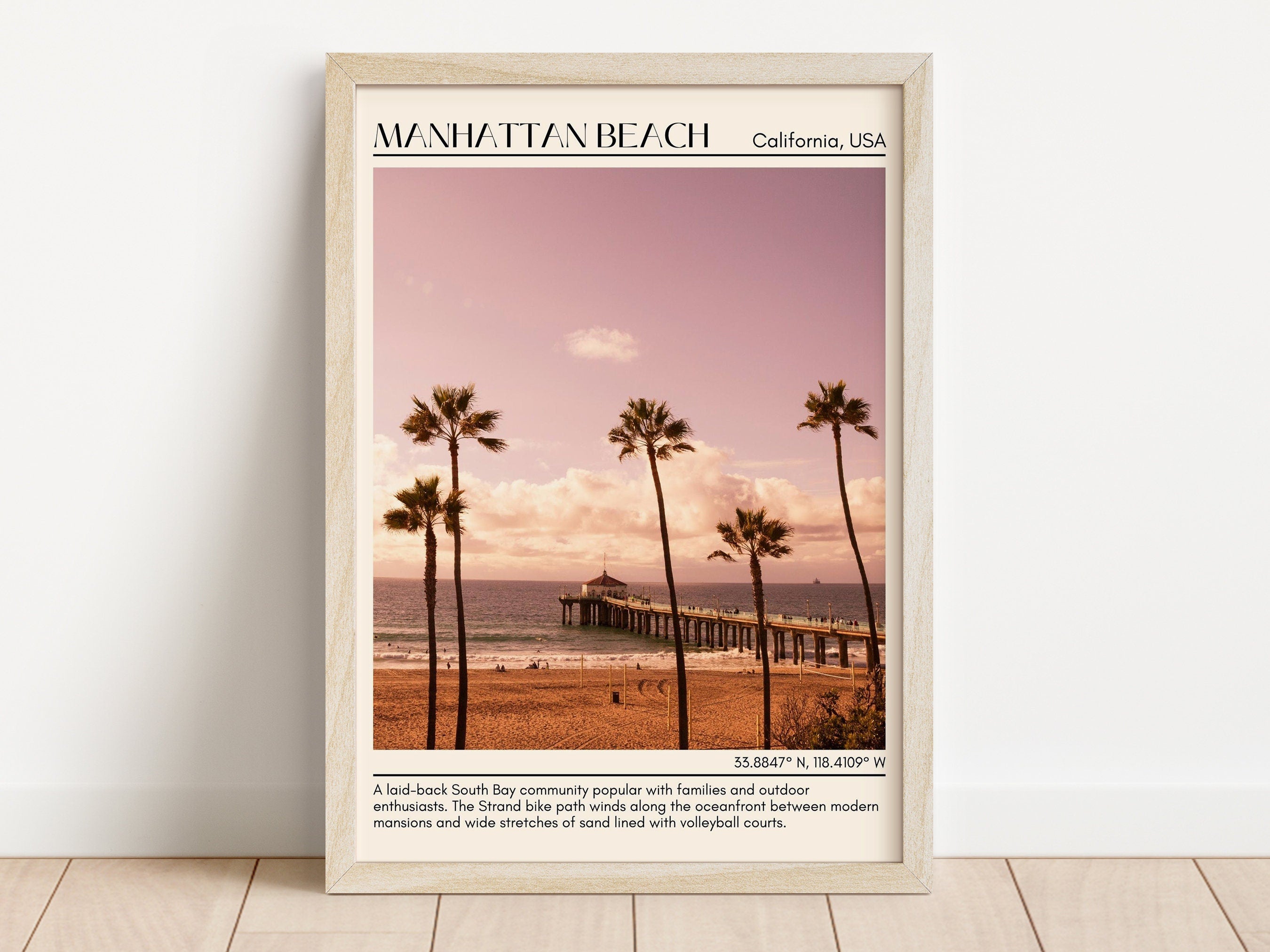 Manhattan Beach Wall Art Canvas, Manhanttan Beach, California USA – JOYIE