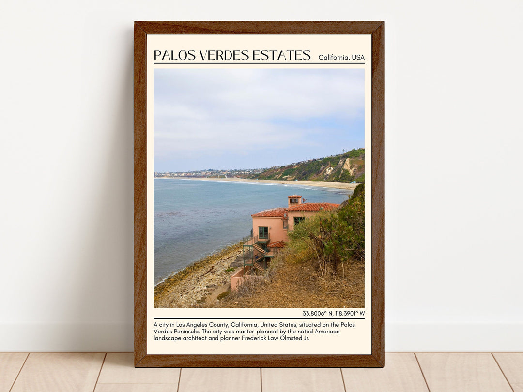 Palos Verdes Estates Travel Poster, USA