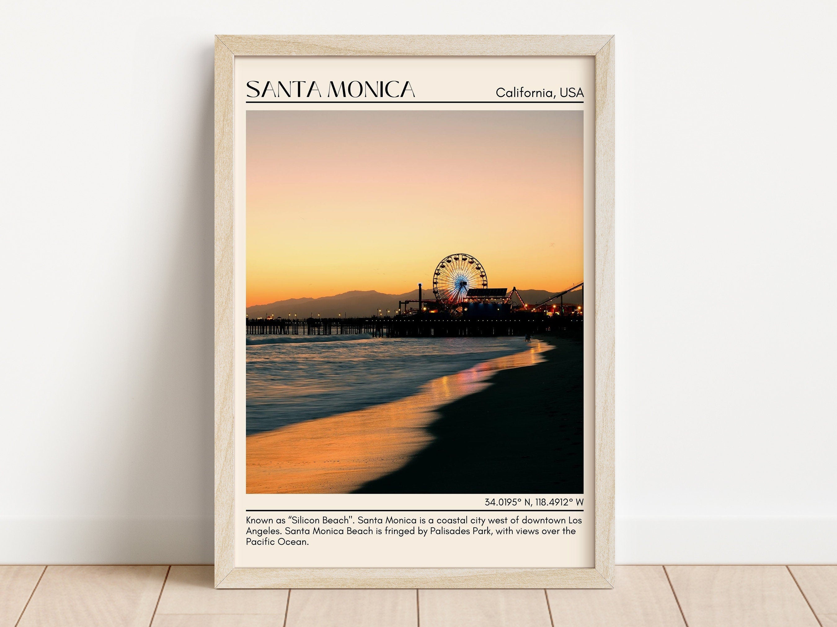 Santa Monica Wall Art Canvas, California, USA – JOYIE