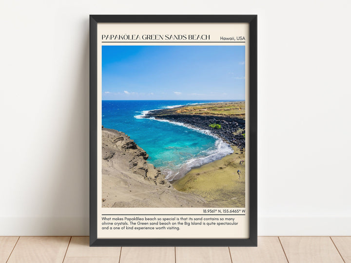 Papakōlea Green Sands Beach Wall Canvas, USA