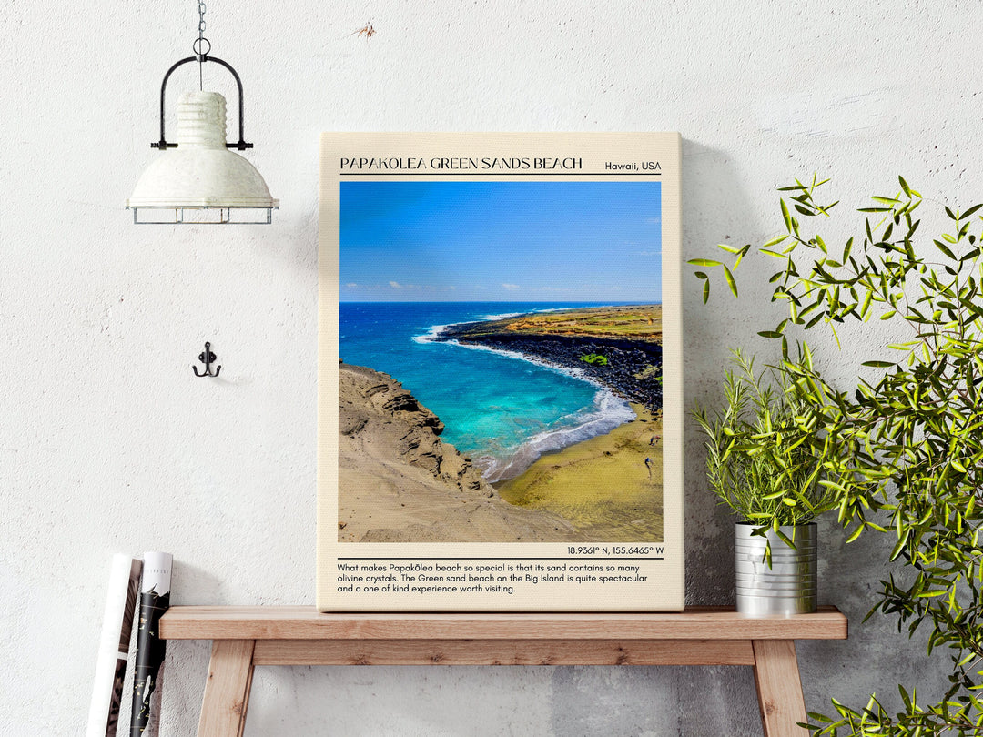 Papakōlea Green Sands Beach Wall Canvas, USA