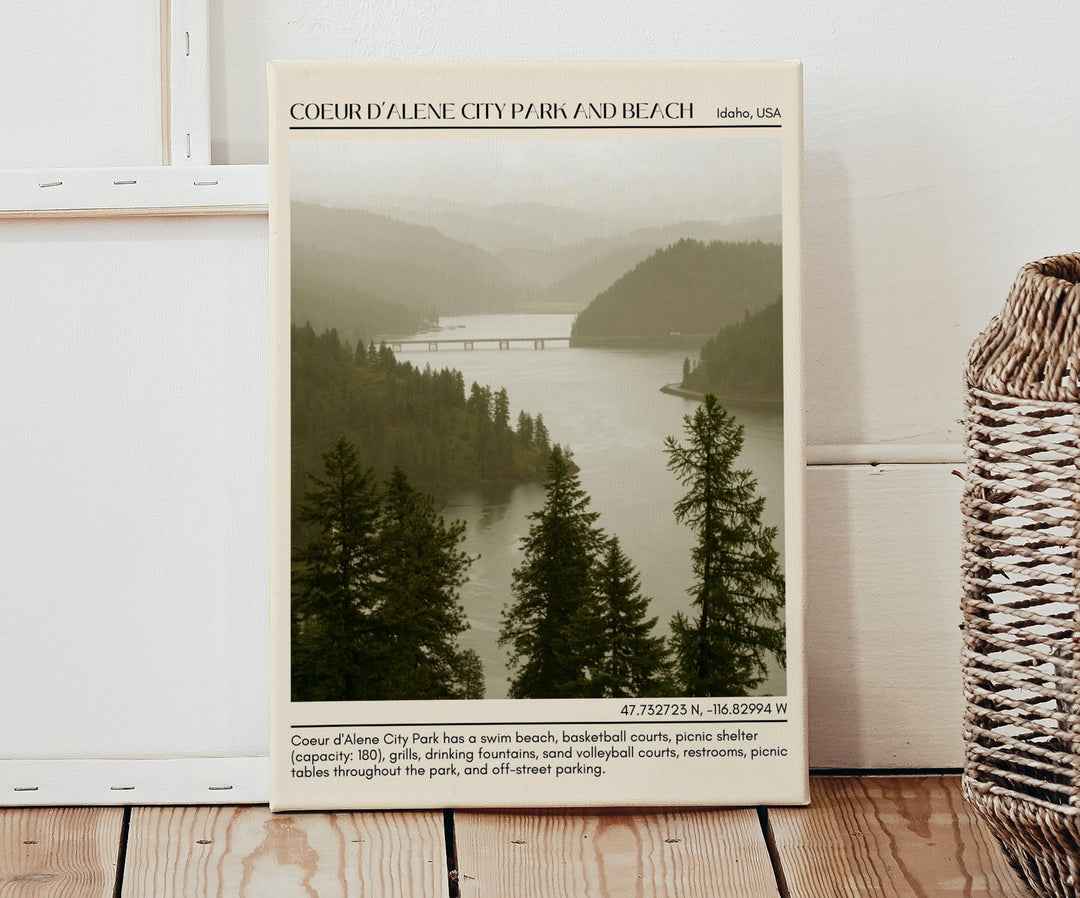 Coeur d’Alene City Park and Beach Wall Canvas, USA