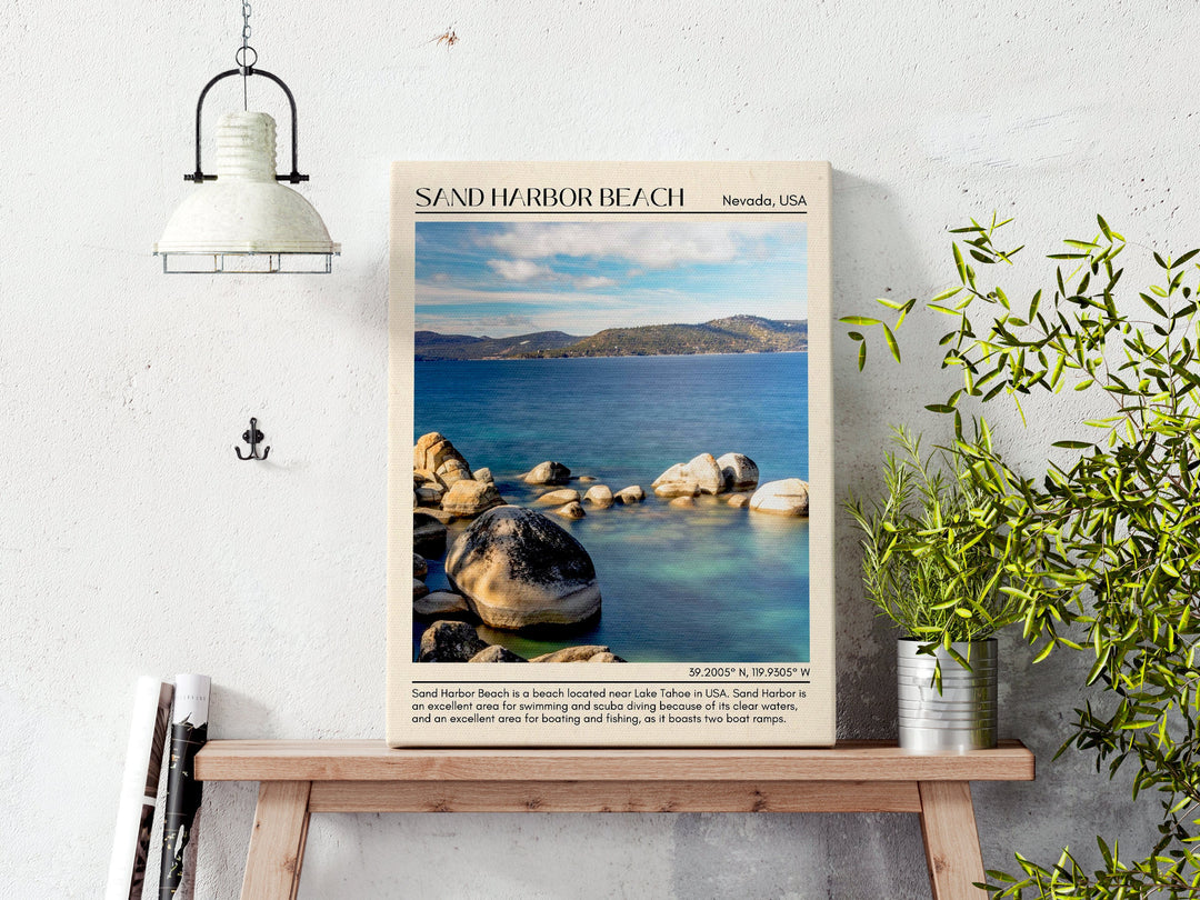 Sand Harbor Beach Wall Canvas, USA