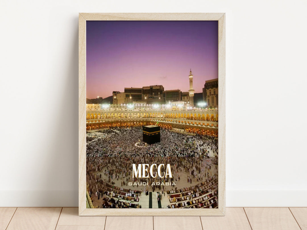 Mecca Retro Wall Art, Saudi Arabia