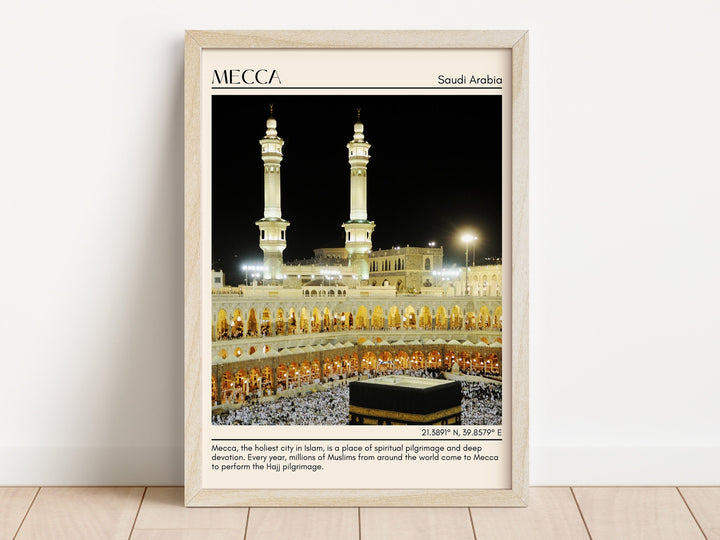 Mecca Minimal Wall Art, Saudi Arabia