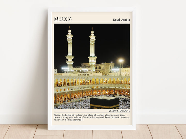 Mecca Minimal Wall Art, Saudi Arabia