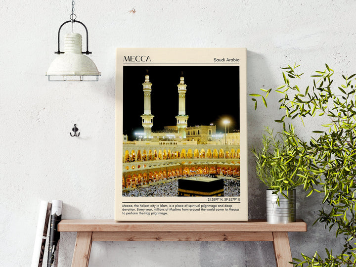 Mecca Minimal Wall Art, Saudi Arabia