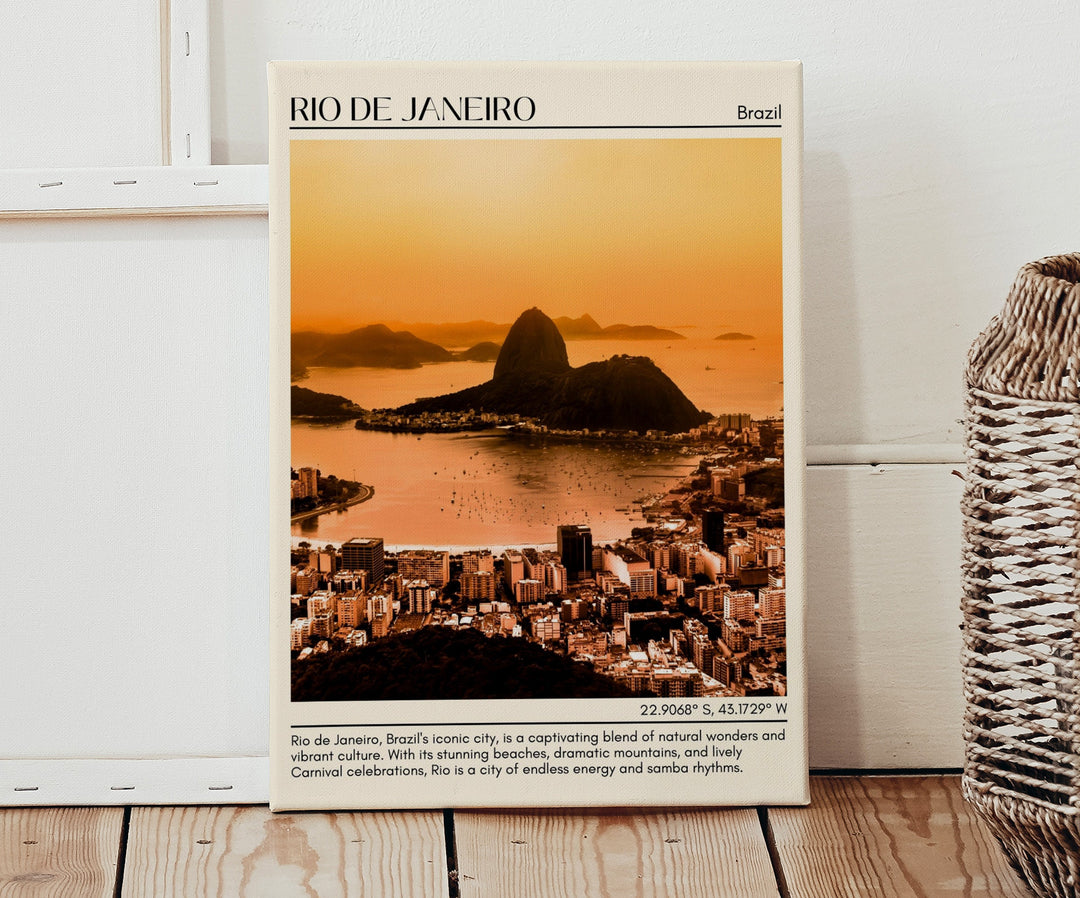 Rio de Janeiro Minimal Wall Art, Brazil