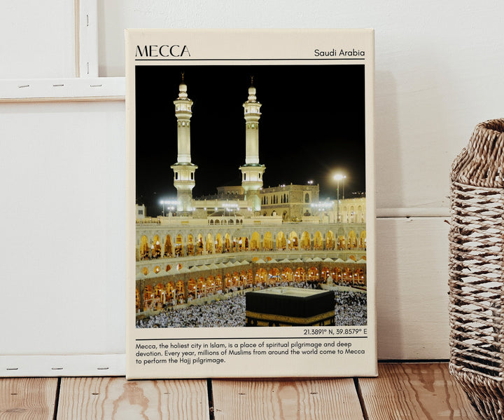 Mecca Minimal Wall Art, Saudi Arabia