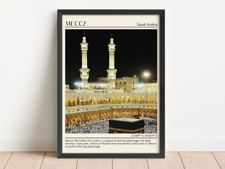 Mecca Minimal Wall Art, Saudi Arabia